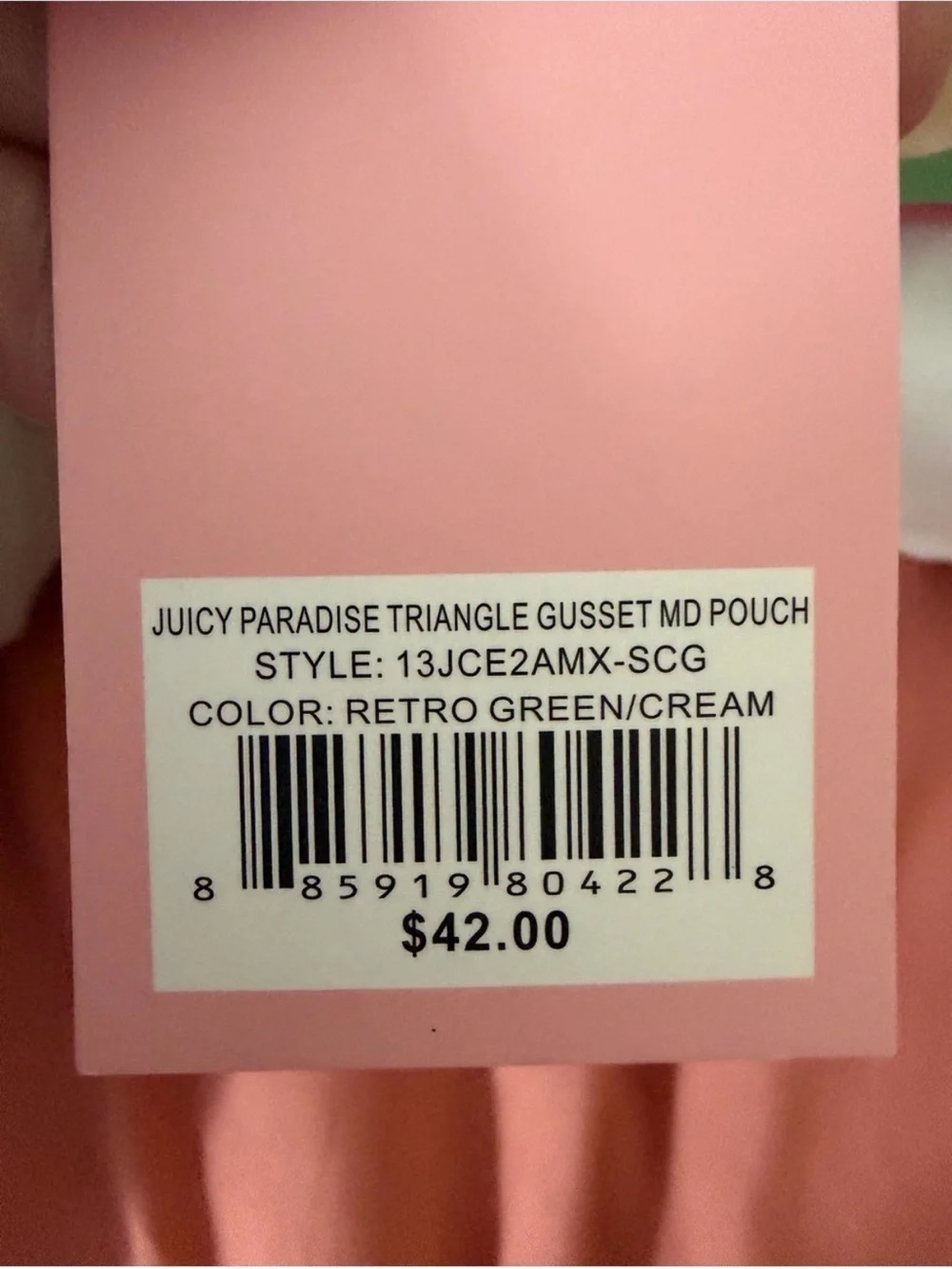 Juicy Couture Mint Green & Hot Pink Striped Wristlet